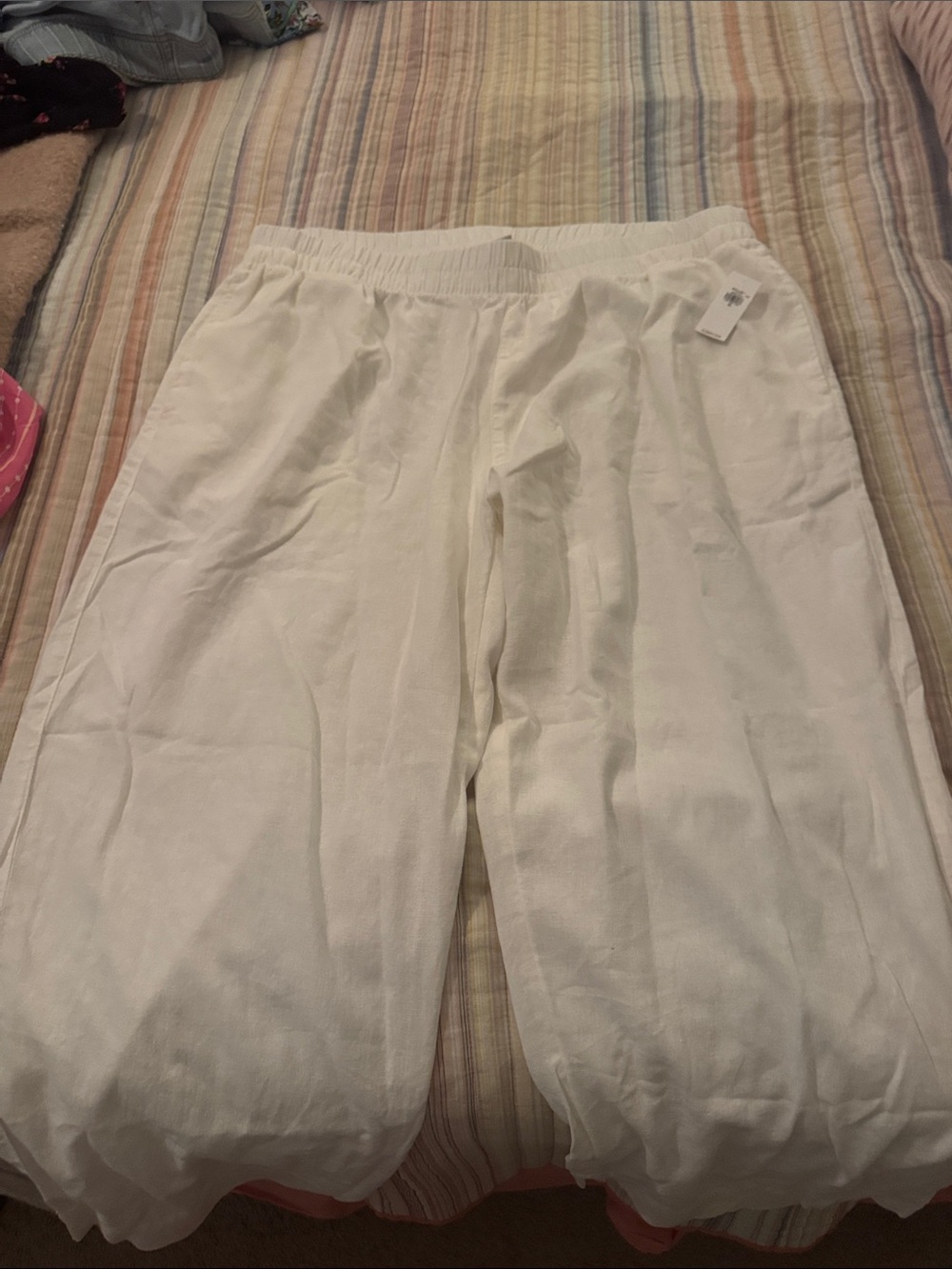 Old Navy High Rise White Women’s Linen Pants Size XL
